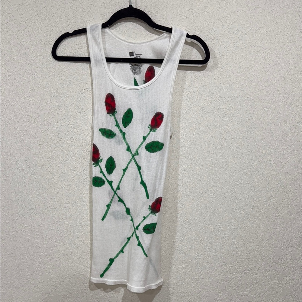 For Love and Lemons flower rose white Tank Top Never Worn